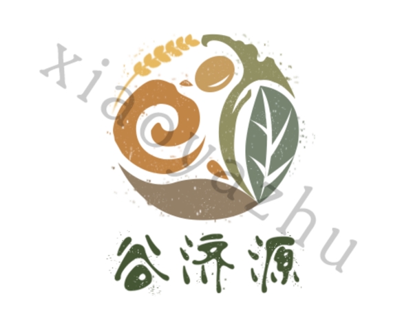 五谷养生药材logo谷济源产品LOGO
