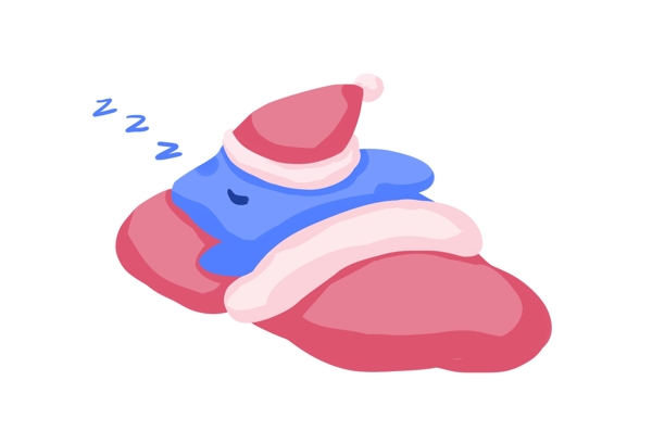 睡觉中的小海豚插画