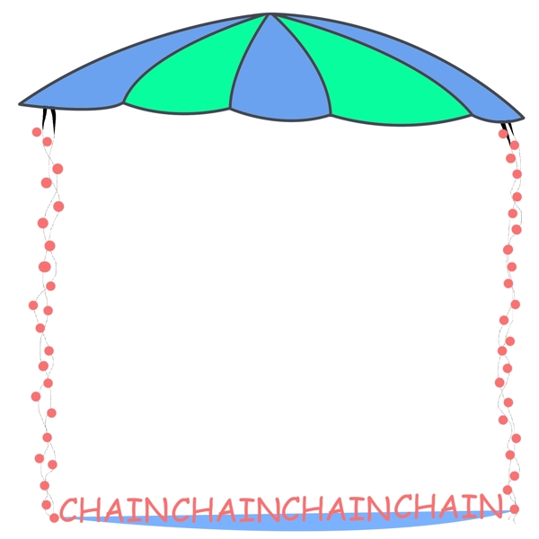 创意雨伞边框插画