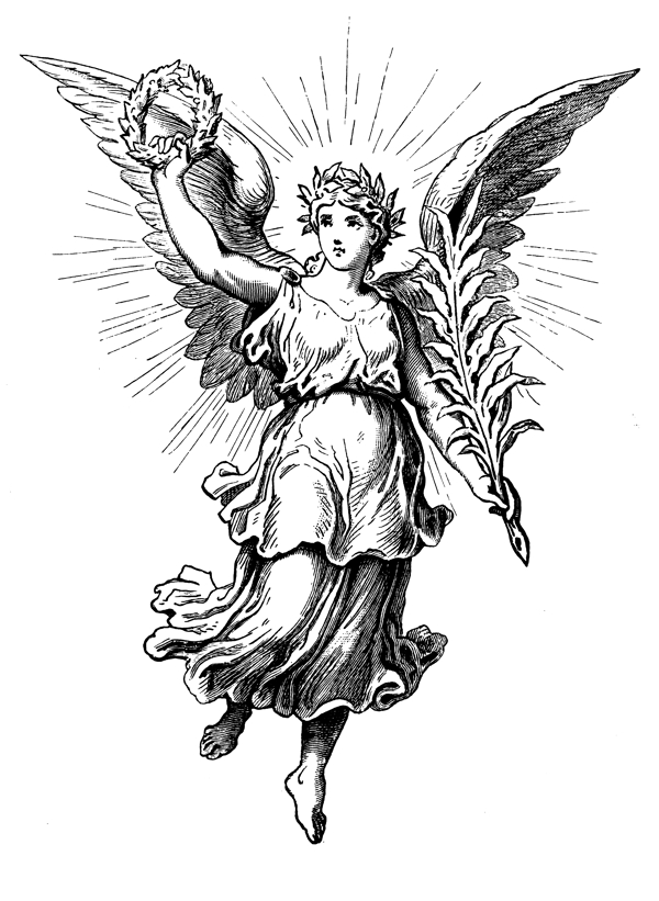 天使宗教神话古典纹饰欧式图案0421