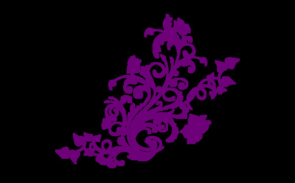 唯美紫色花纹元素
