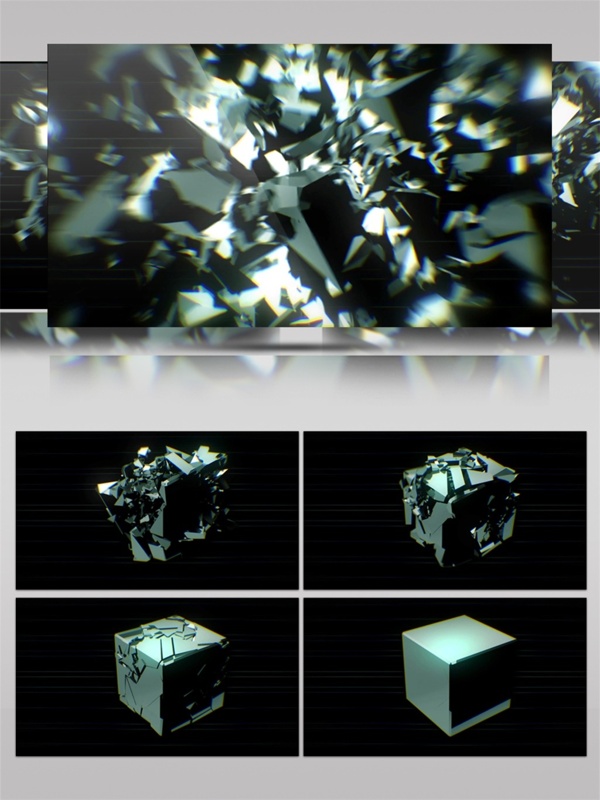 梦幻水晶方块动态视频素材