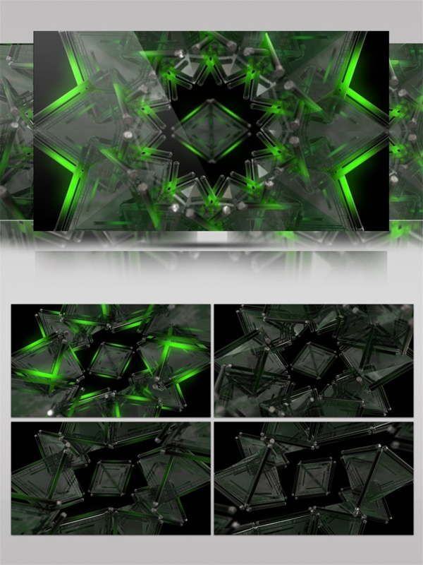 绿色极光六芒星视频素材