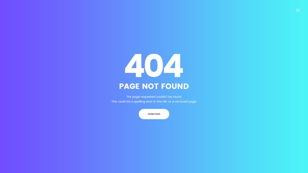 清新蓝色渐变404错误提示页