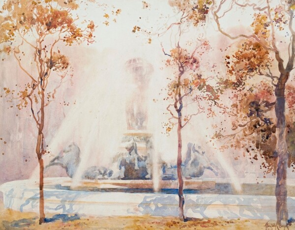 PenleighBoydBronzeHorseFountain1912画家风景画静物油画建筑油画装饰画