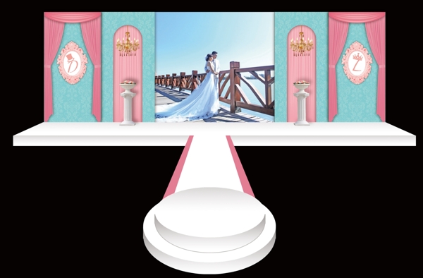 粉蓝色婚礼效果设计图