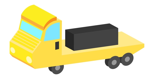 黄色的卡车装饰插画