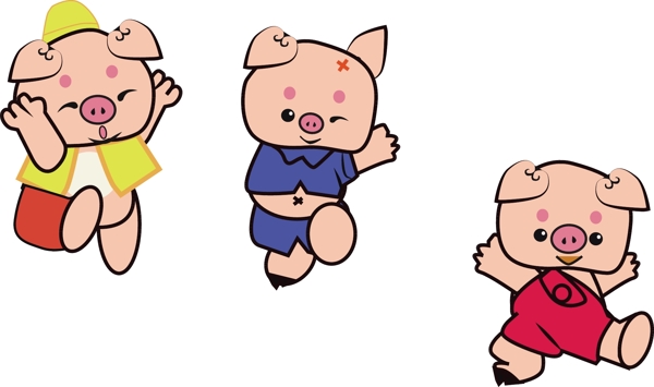 三只猪卡通形象图片