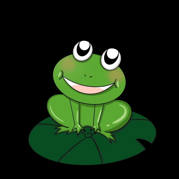 夏天青蛙绿色池塘手绘免抠素材