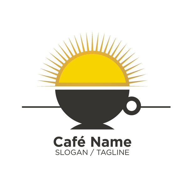 创意简约咖啡店铺logo设计矢量源文件