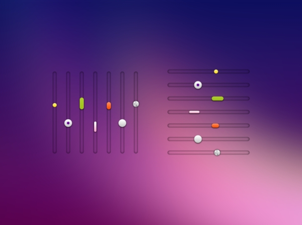 7个简单的滚动条和滑块设置PSD