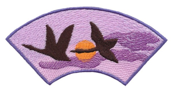 绣花动物大雁色彩紫色免费素材