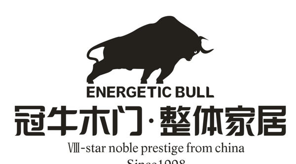 冠牛木门标志logo设计图片
