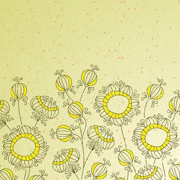 手绘黄色花朵背景