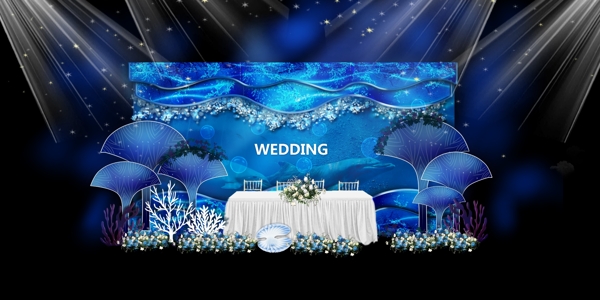 蓝色婚礼效果图
