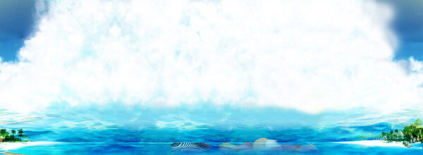 唯美海浪淘宝广告banner