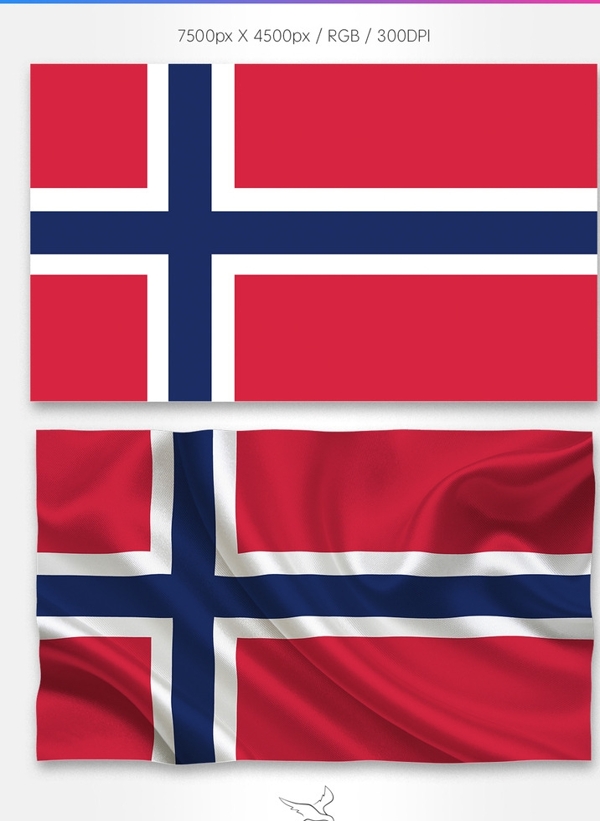 挪威国旗分层psd