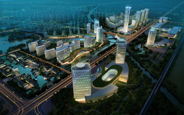 溧阳城市设计规划效果图