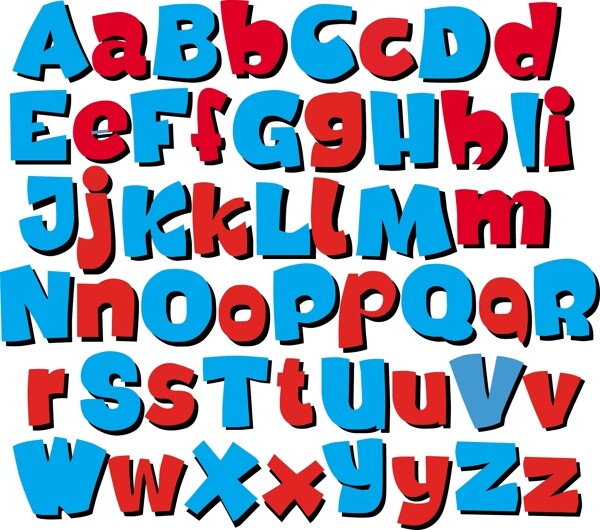 可爱字母设计矢量素材3