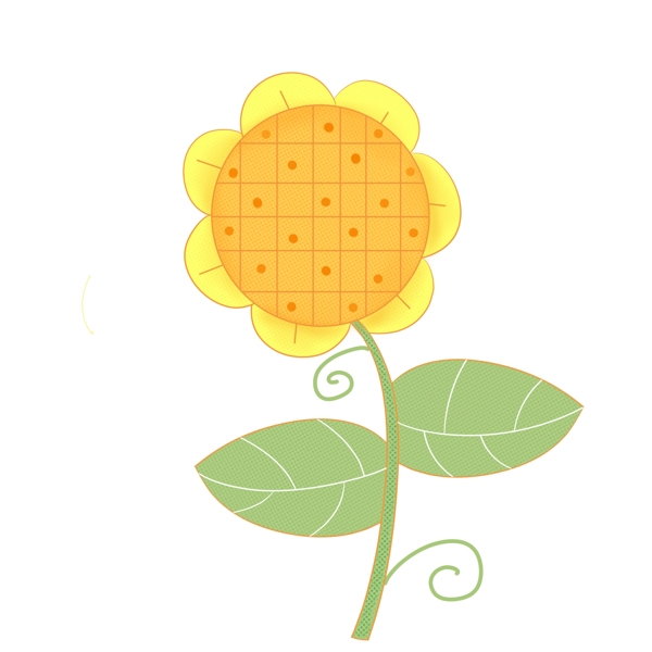 黄色简约手绘向日葵商用
