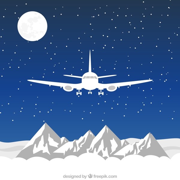 飞越雪山的飞机图片