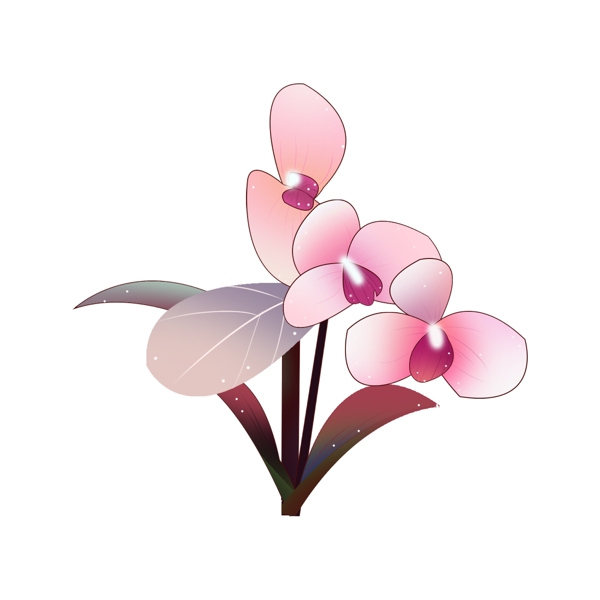 粉色花朵卡通插画