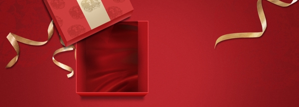 礼品盒红anner背景