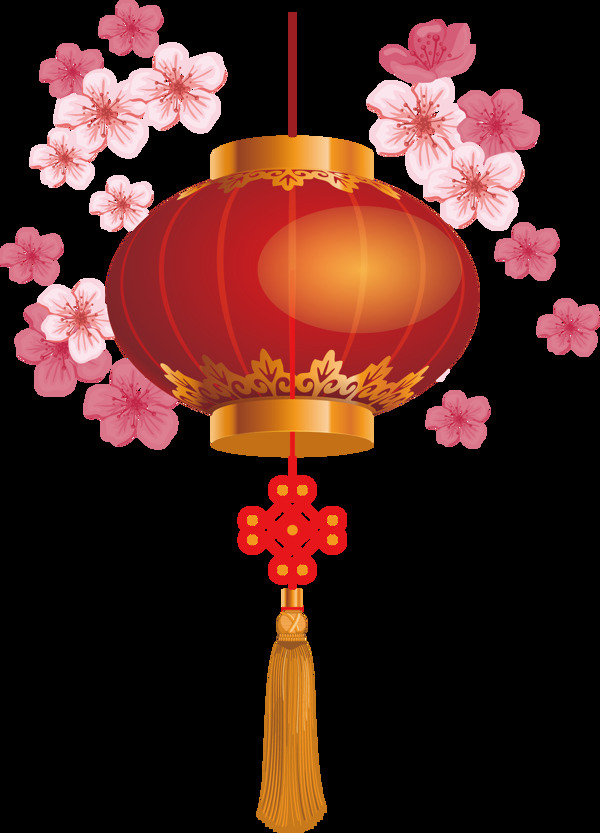 中国风红色灯笼png元素