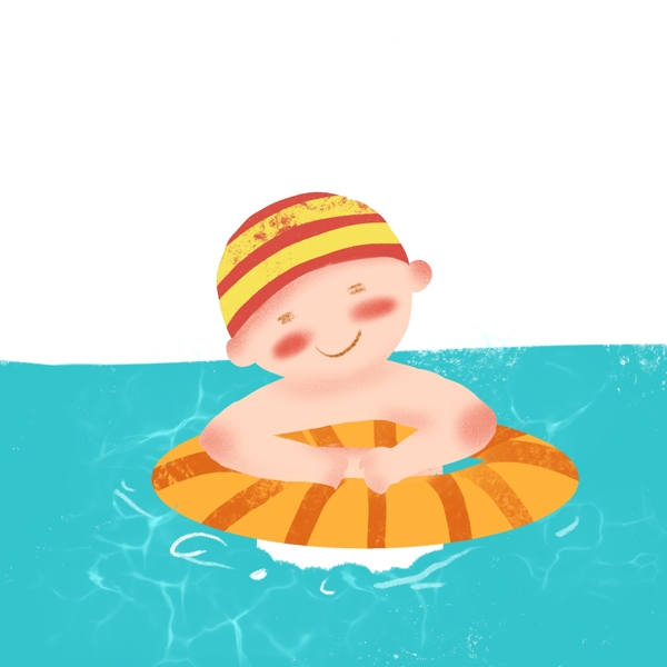 游泳的小男孩