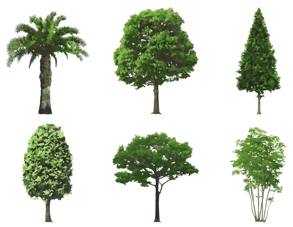 树木与环保图标矢量图