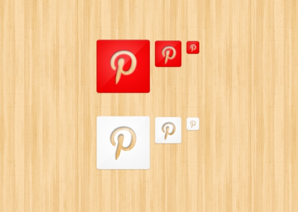 Pinterest在线式模切图标集