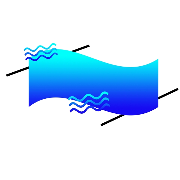 蓝色渐变纹理h化风格边框素材简约可商用