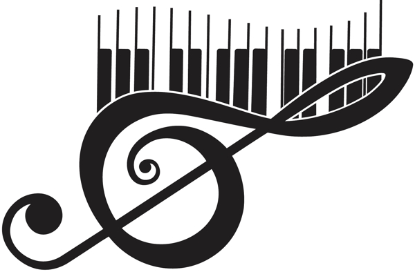 黑色钢琴音乐符号矢量元素
