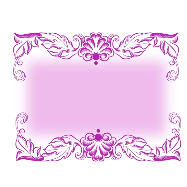 紫色边框花朵元素