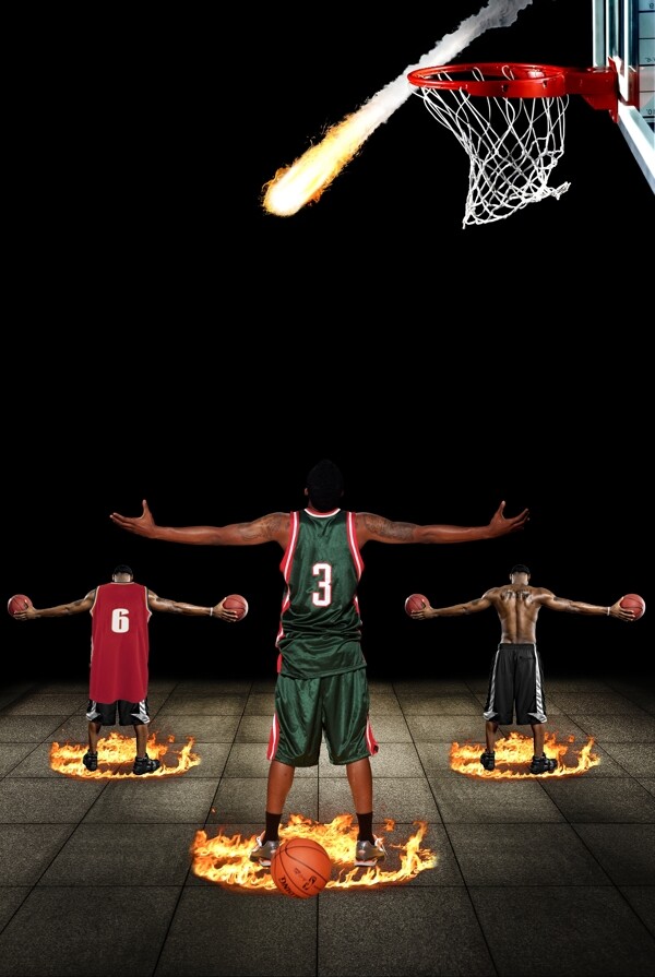 男篮篮球运动创意宣传图片