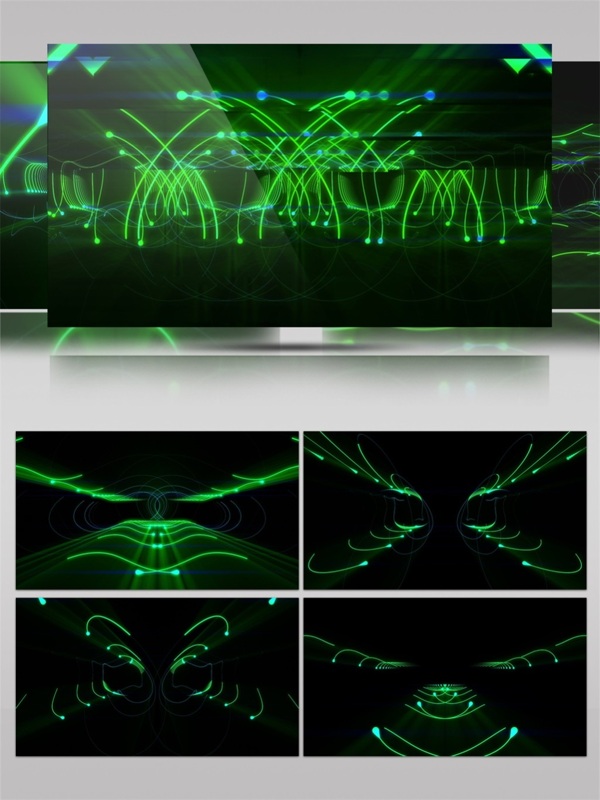 绿色抛物线光束高清视频素材