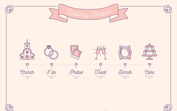 粉色艺婚礼主题ICON图标设计