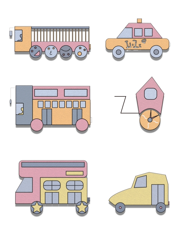 汽车交通工具卡通可爱元素
