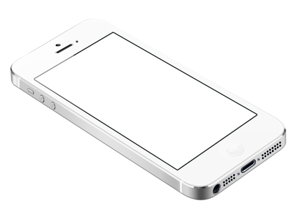 白色iPhone5模型束PSD