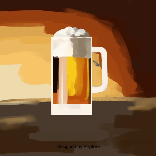 手绘简单啤酒图案