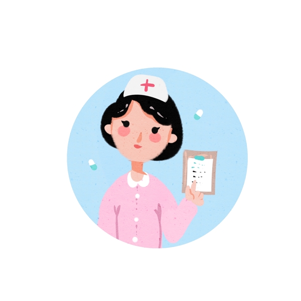 医疗医生护士人物卡通扁平插画可商用元素