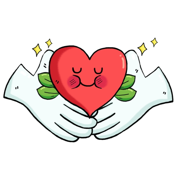 世界保健日保护心脏健康手绘卡通心