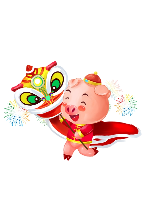 卡通灯笼春节新年小猪