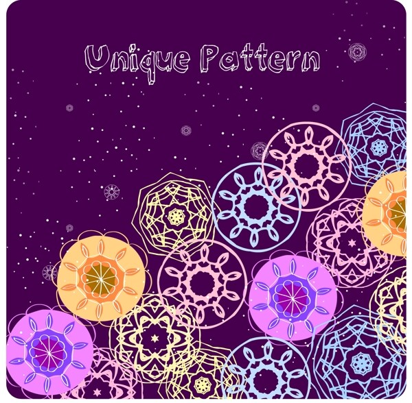 紫色精美花纹装饰