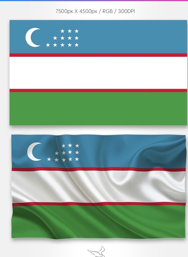 乌兹别克斯坦国旗分层psd