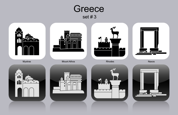 希腊城市轮廓图片