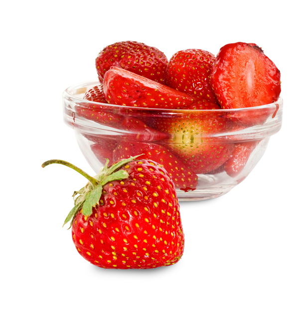 新鲜草莓果盘图片