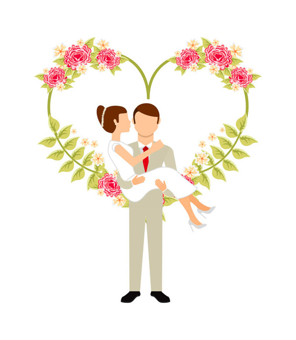 西式婚礼浪漫卡片设计矢量素材图片