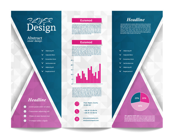 创意三角形背景折页设计图片
