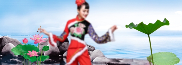海报中国风舞蹈演出服